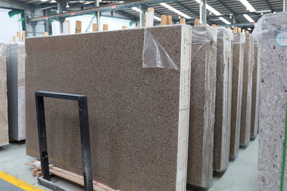 POCALAND Cheap And Fine Beige Terrazzo Cement Slabs Tiles For Interior Building Decoration