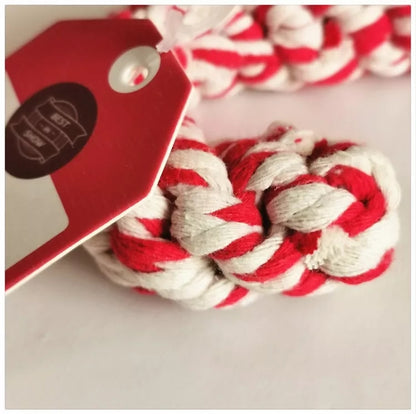 ZYHZJC Pet toys Christmas cane Toy set Cotton cord woven teeth cleaning molar dog toys