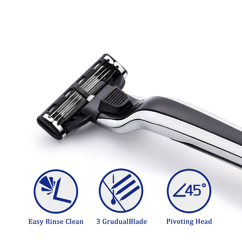 JUVCOT 3 Blades Facial Shaving Manual Shaving Rubber Razor