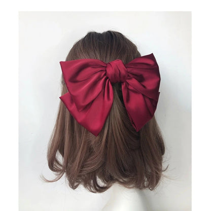Mylene Hair Fashion Big Bow Hairpin Cute Red Barrette Pink Hair Clip Women Girls BB Hairgrip Korean Oversize Floral Hair Accessories