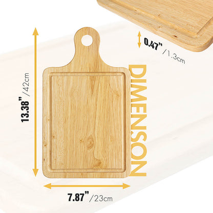 Foretux Wood Cutting Board with Juice Groove - Best Kitchen Chopping Board for Meat Cheese and Vegetables | Anti Microbial Heavy Duty Serving Tray w/Handles