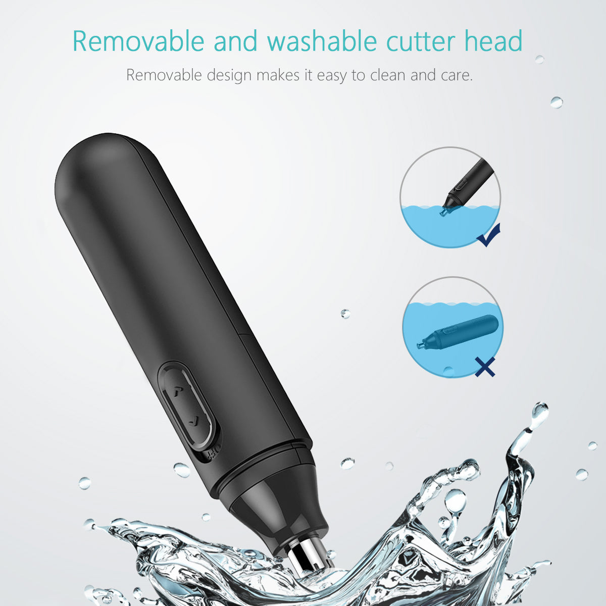 JUVCOT Nose Hair Trimmer Electric Nose Trimmer for Men and Women Waterproof Stainless Steel Rotation Blade for Easy Cleansing - Nose Hair Clipper