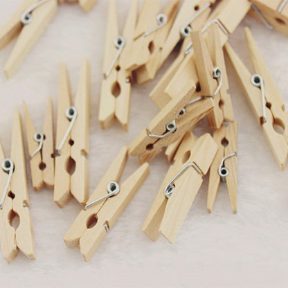 XCVBNM 50Pcs Mini Natural Wooden Clip Clothes DIY Photo Paper Peg Pin Clothespin Craft Clips Wood Clamp