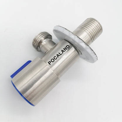 POCALANDV Metal L-adapter with Shut-off Valve Winged 2-way L Connector Nickel Finish