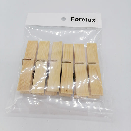 Foretux 5 packs Wood Clothespins with Spring Household Multi-purpose Clothes Pegs Bamboo Clothes Pegs, Clothes Pins for Photo