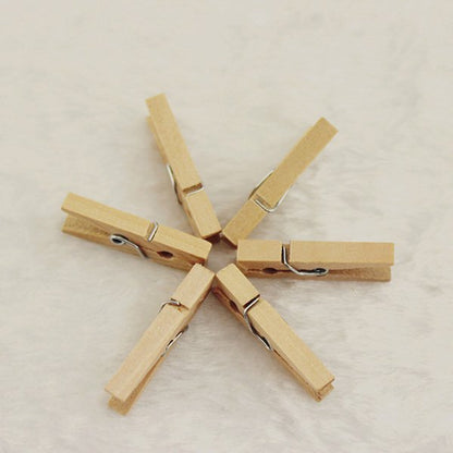 XCVBNM 50Pcs Mini Natural Wooden Clip Clothes DIY Photo Paper Peg Pin Clothespin Craft Clips Wood Clamp