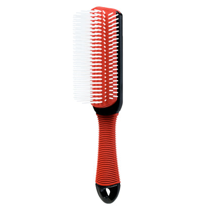 evetree 9-Row Non-Slip Detangling Hair Brush Red