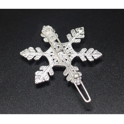 SHUHAOT 2 Pcs Small Fresh Snowflake Hair Clips - Gold Silver Snowflake Women's Crystal Rhinestone Hairpins