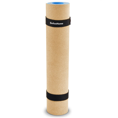 SofooHome Cork Yoga Mat Non-Slip Sweatproof Surface - 100% Recycleable Materials - Eco Friendly - Made of Cork & TPE - Ideal for Hot Yoga