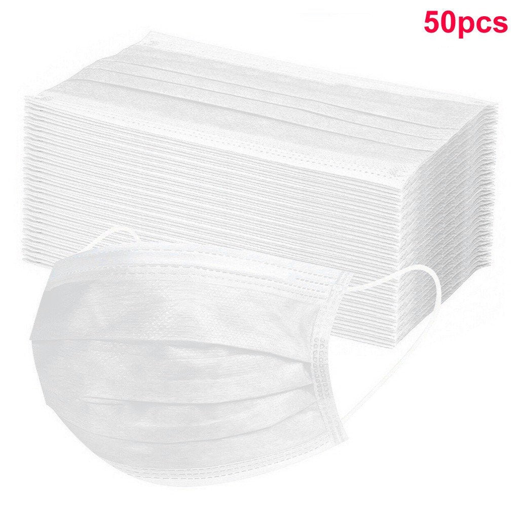 ANKADA 50 Pack Disposable Face Mask 3Ply Ear Loop Dust Msk