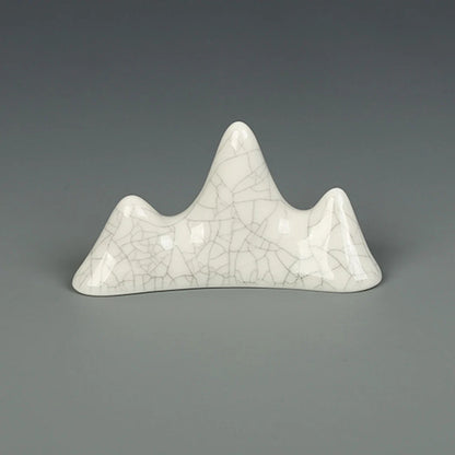 YIEO White Mountain Shape Handmade Ceramic Pen Holder Pen Rack Brush Pens Holder 9x4.7cm 0067
