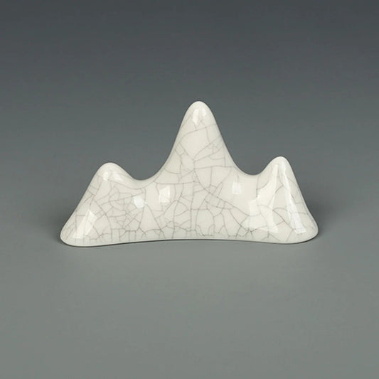 YIEO White Mountain Shape Handmade Ceramic Pen Holder Pen Rack Brush Pens Holder 9x4.7cm 0067