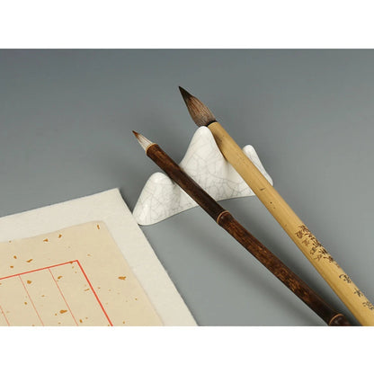 YIEO White Mountain Shape Handmade Ceramic Pen Holder Pen Rack Brush Pens Holder 9x4.7cm 0067