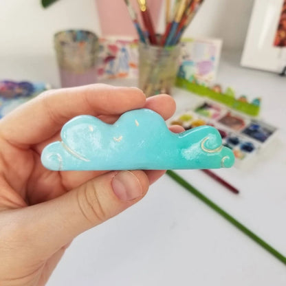 Dekedun Brush Holder Rest Cute Desk Accessories Office Supplies Decor, Miniature Whimsical Sculpture, Unique Pen Holder