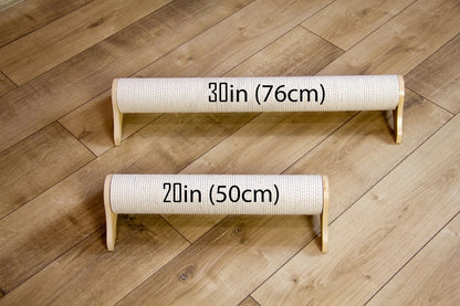 A-CKSPFTWD Wooden cat scratching post, Cat scratcher, Horizontal floor cat scratching post, sisal cat scratch pole, Modern cat furniture