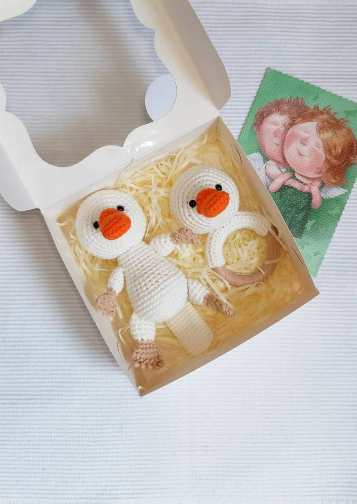 fluid bear Platypus crochet toy and baby rattle stuffed platypus toy platypus Infant toys gift box