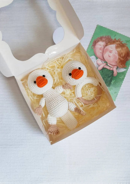 fluid bear Platypus crochet toy and baby rattle stuffed platypus toy platypus Infant toys gift box