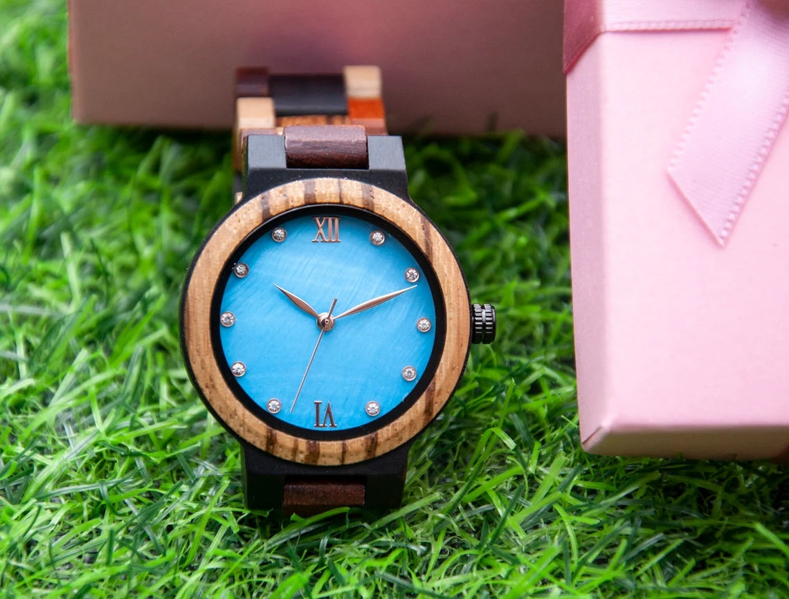 WASHNASH Personalized Wooden Watch Women Gifts for Her Girlfriend Gift Gifts for Wife Women's Wrist Watches gift for mother